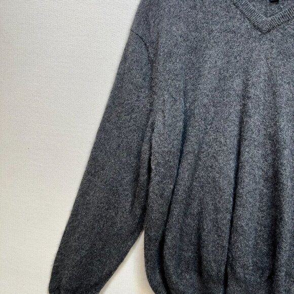Club Room Men's Cashmere V Neck Pullover Sweater Knit Long Sleeve Size XL Gray - Picture 5 of 11